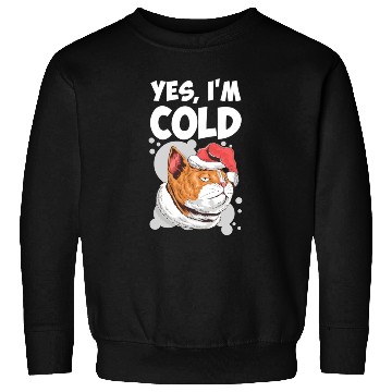 Discover Yes I m Cold Lazy Cat Face Cozy Chilly Days Sweatshirts