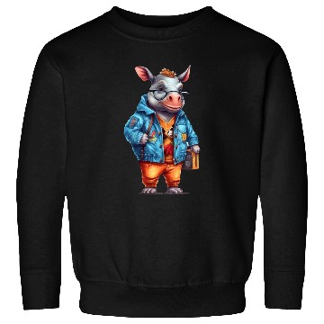 Discover Cute Rhinoceros Cartoon Sweatshirts