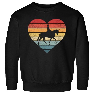 Discover Equestrian Horseman Retro Sunset Horse Lover Rider Sweatshirts