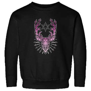 Discover Pink Deer Head Sweatshirts