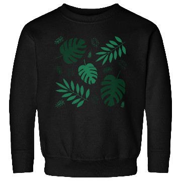 Discover Green Palm Leaves And Tropical Green Monstera Sweatshirts