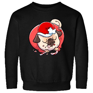 Discover Pug Elf Candy Cane Sweatshirts