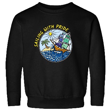 Discover LGBTQ Sailing Ship with Gay Flag, Family Vacation Sweatshirts