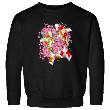 Discover Sakura Koi Fish Gift Cherry Blossom Koi Carp Sweatshirts