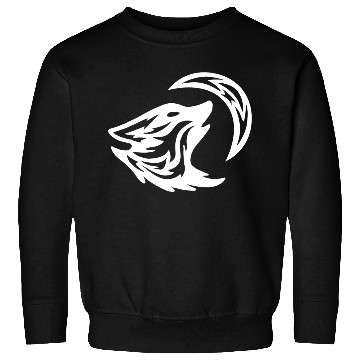 Discover Tribal White Howling Wolf Tattoo 70s Sweatshirts