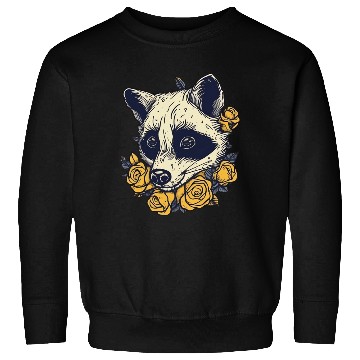 Discover Yellow Flower Raccoon Sweatshirts