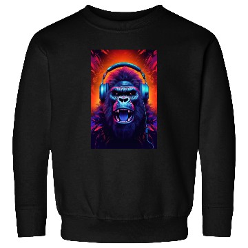 Discover Gorilla Headphones music art Sweatshirts