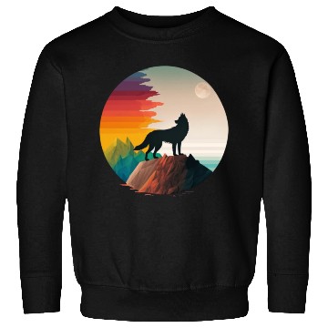 Discover LGBTQIA+ Majestic wolf on the mountain top Sweatshirts