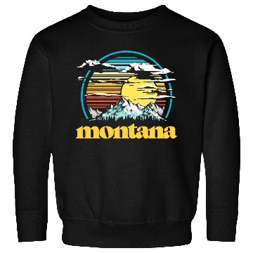 Discover Montana 80s Style Mountains Sun Sweatshirts