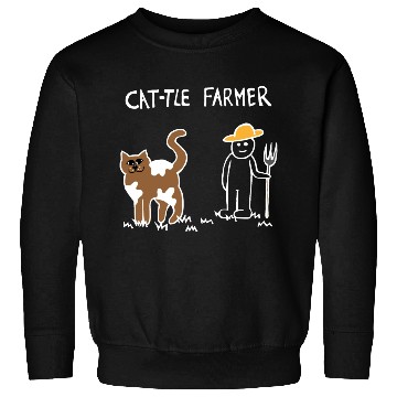 Discover Cattle Cat Farmer (White) Sweatshirts