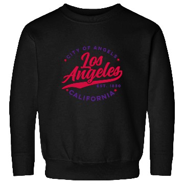 Discover Los Angeles City Of Angels California Red Text Sweatshirts