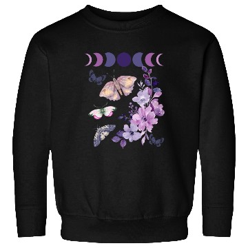 Discover Violet Purple Moon Moth Flower Sweatshirts