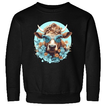 Discover a cow with sunglasses Sweatshirts