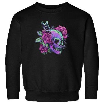 Discover Skeleton Sweatshirts, Neon Skull Roses Gothic Skeleton
