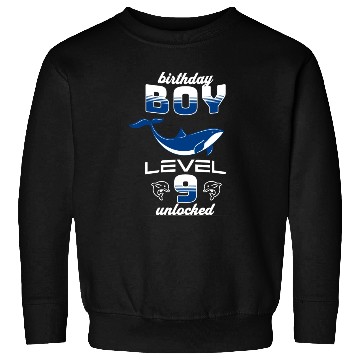 Discover Birthday Boy Level 9 Unlocked Dolphin Lover 9th Sweatshirts