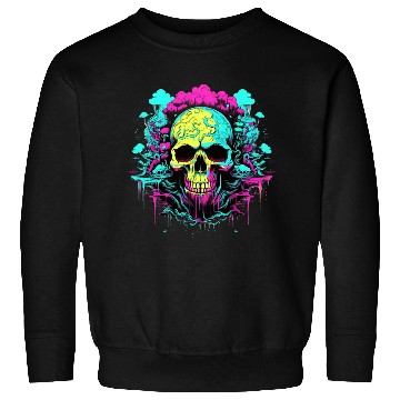 Discover Colorful Neon Skull with melting ink, Cool looking Sweatshirts