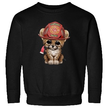 Discover Cute Cheetah Cub Firefighter Sweatshirts