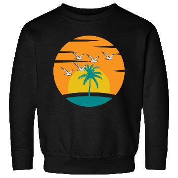 Discover Sunset on Ocean Illustration Sweatshirts