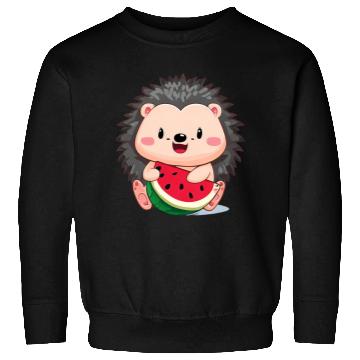 Discover Happy hedgehog enjoys watermelon Sweatshirts