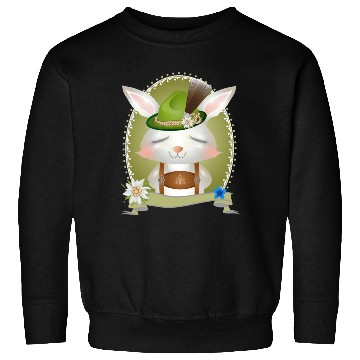 Discover small rabbit in costume with hat and leather pants Sweatshirts