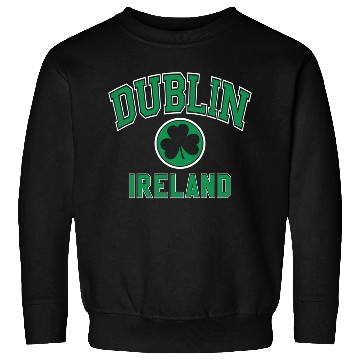 Discover Dublin Varsity Style Shamrock Green Print Sweatshirts