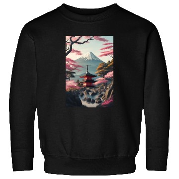 Discover Asia Landscape Serene Mount Fuji Sweatshirts
