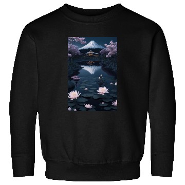 Discover Asia Landscape by night Serene Mount Fuji Sweatshirts