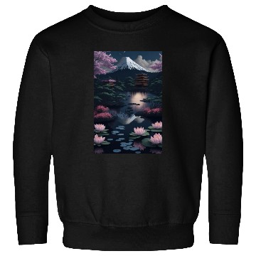 Discover Asia Landscape by night Serene Mount Fuji Sweatshirts