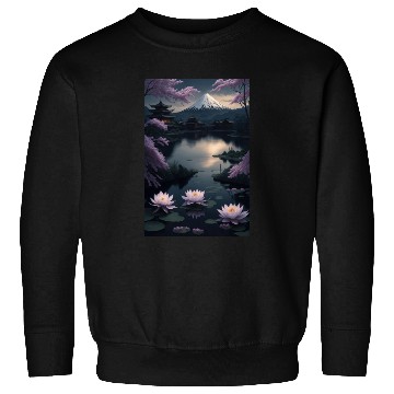 Discover Asia Landscape by night Serene Mount Fuji Sweatshirts