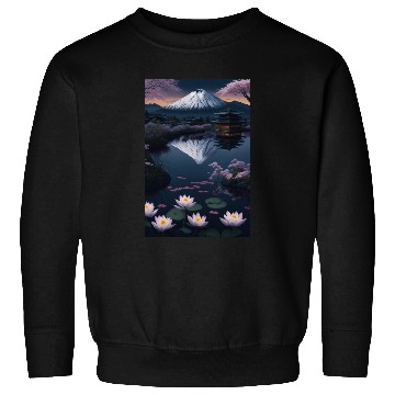 Discover Asia Landscape by night Serene Mount Fuji Sweatshirts