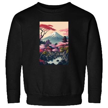Discover Asia Landscape Serene Mount Fuji Sweatshirts