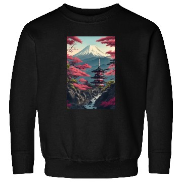 Discover Asia Landscape Serene Mount Fuji Sweatshirts