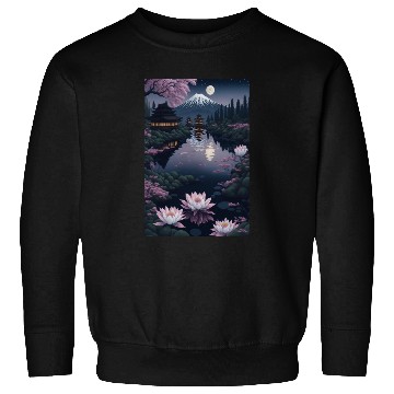 Discover Asia Landscape by night Serene Mount Fuji Sweatshirts