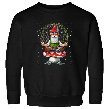 Discover Gnome Mushroom Meditation Sweatshirts