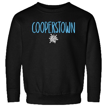 Discover Cooperstown Ny Snowflake Drawing Light Blue Text Sweatshirts