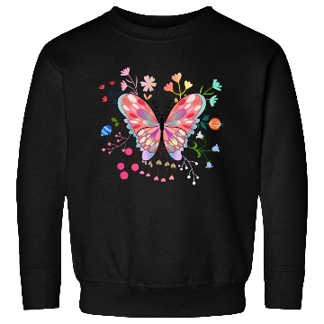 Discover Butterfly flower pink insect bug floral nature Sweatshirts