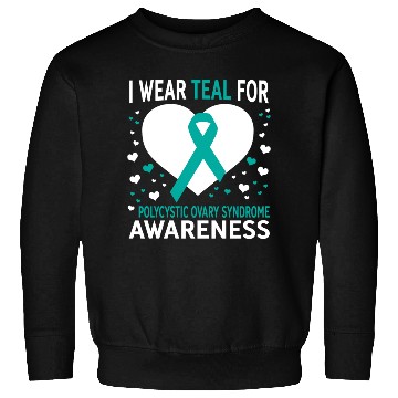 Discover I Wear Teal For Support Pcos Awareness Sweatshirts