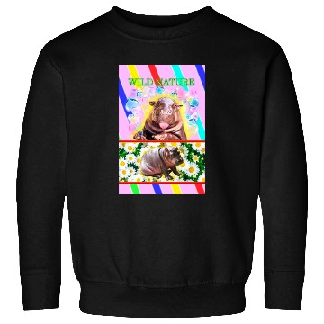 Discover WILD NATURE. HIPPO design collection.poster Sweatshirts