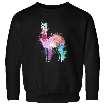 Discover Colorful Splash Art Farm animals alpaca Llama Sweatshirts