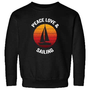 Discover Peace Love Sailing Boat Boating Sweatshirts