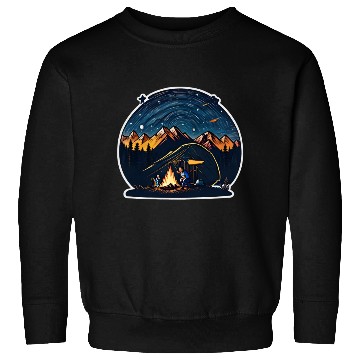 Discover Camper Sitting By A Campfire Sweatshirts