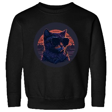 Discover Futuristic retro Cat Sweatshirts