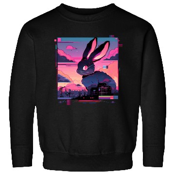 Discover Synthwave Rabbit Cyber Bunny Retro Sweatshirts