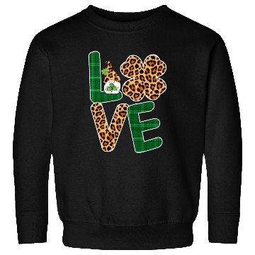 Discover Love Irish Gnome Shamrock Leopard Plaid St Sweatshirts