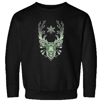 Discover Green Geometric Reindeer Sweatshirts