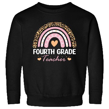 Discover 4th Grade Leopard Rainbow Teacher Kindergarten Sweatshirts