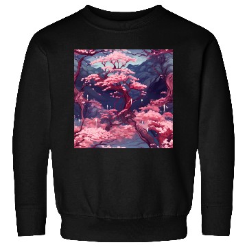 Discover Anime Euphoria: Fantasy Cherry Blossom Dreamscape Sweatshirts