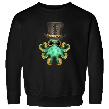 Discover Steampunk Green Octopus Sweatshirts