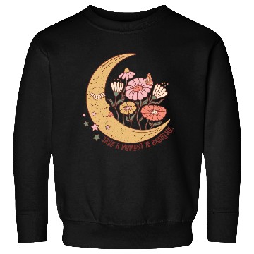 Discover SELF CARE Sweatshirts, Moon Face, Wild Flower Sweatshirts