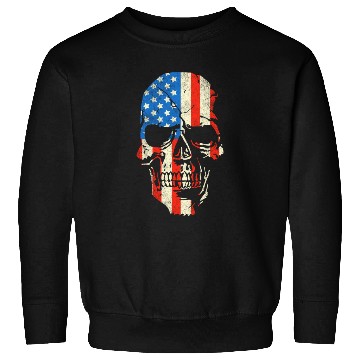 Discover Skull Graphic Patriotic Badass Distressed Art Us Sweatshirts
